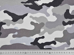 RESTSTÜCK 71 cm Canvas Stoff Camouflage Colors, grau