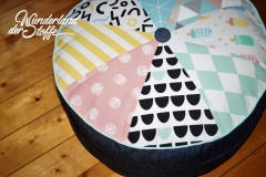 RESTST�CK 26 cm Dekostoff Rauten, hellblau wei�