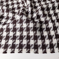 Boucle Stoff Hahnentritt Lurex, braun cremewei