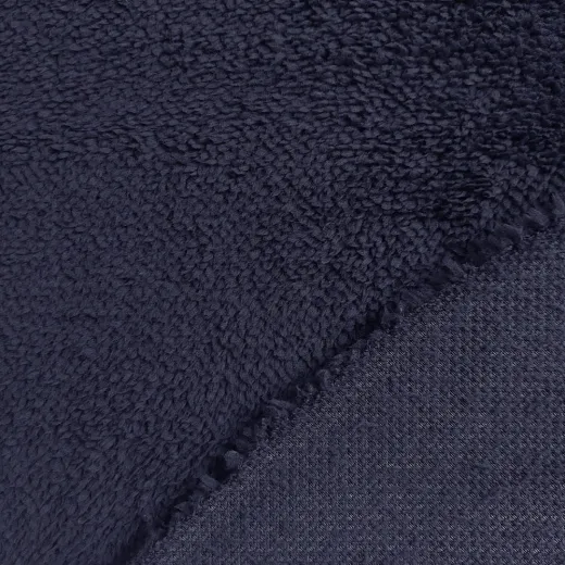 Teddyfleece Stoff Teddyfell Lammfellimitat flauschig weich elastisch, dunkelblau