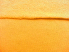 RESTSTCK 94 cm angerauter Sweat Stoff uni, sonnengelb