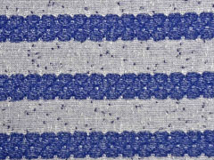 Strickstoff Blockstreifen leicht transparent, blau
