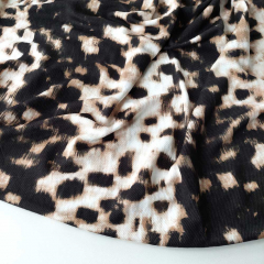 Viskose Twillstoff Leopardenmuster, braun schwarz ecrue