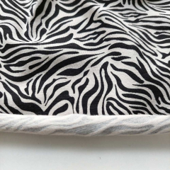 Jerseystoff Baumwolle Zebramuster, schwarz ecrue