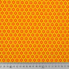 Jerseystoff Blumen Blmchen, orange gelb