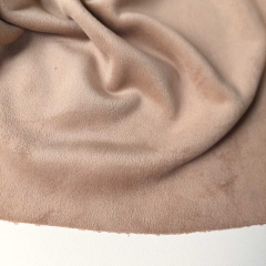 Doubleface Stoff Samt & Fleece elastisch uni - camel