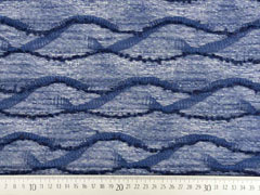 Strickstoff Wellen mit Struktur, jeansblau