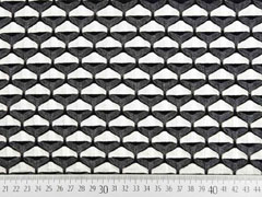Jerseystoff Jacquard Sanduhr grafisches Muster, ecrue anthrazit
