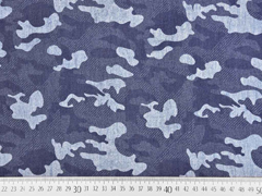 RESTSTCK 97 cm Chambray Camouflage Lyocell, dunkelblau