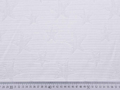 RESTSTCK 50 cm Frotteestoff Jaquard Sterne, wei