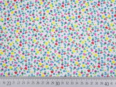 RESTSTCK 50 cm Baumwollstoff Streublmchen, bunt auf wei