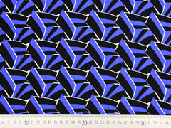 Viskose grafisches Muster italienischer Stil B-WARE , wei blau schwarz