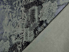 Wildlederimitat Animal Print Foliendruck , schwarz khaki