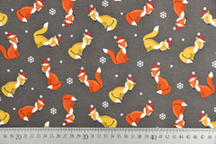 Jersey Weihnachtsfchse, taupe