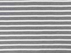 T-Shirtstoff Piqueestruktur Streifen, schwarz weiss