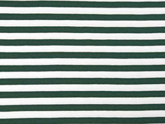 Jerseystoff Streifen 1 cm breit,  dunkelgrün weiß