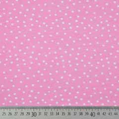 RESTSTCK 63 cm Jerseystoff Punkte, wei rosa