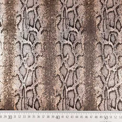 Satinstoff Blusenstoff Schlangenmuster Glitzer Animal, braun taupe