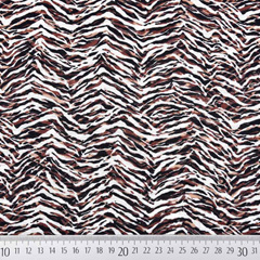 RESTSTCK 120 cm Viskose Crepe Animal Print Zebramuster, wei braun
