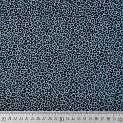Baumwollstoff kleines Leoparden Muster, schwarz jeansblau