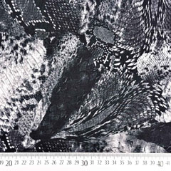 RESTSTCK 76 cm Viskose Twillstoff Schlangenmuster, schwarz wei