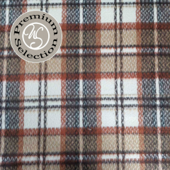 Webware kariert Karomuster Deadstock flauschig, cognac beige dunkelbraun