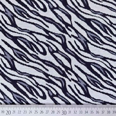 RESTSTCK 92 cm Jerseystoff Jacquard Strickjersey Animal Print, grau schwarz
