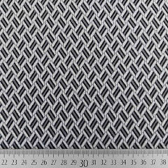 Jerseystoff Jacquard Strickjersey grafisches Muster, creme grau schwarz