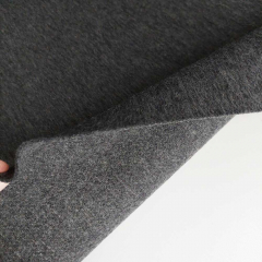 Wollstoff mit Mohair Deadstock flauschig, dunkelgrau