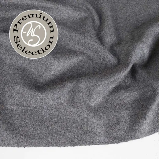 Kaschmir Stoff Wollstoff Deadstock, grau meliert - Made in Italy
