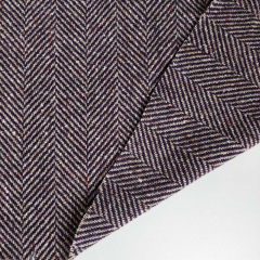 Wollstoff Fischgr�tmuster Deadstock Designerstoff, ecrue oxblood