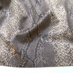 Wildlederimitat Fake Suede Schlangenmuster Animal Print, taupe grau