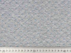Gesteppter Jersey Doubleface, trkis grau melange