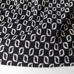 Jacquardstoff Strickstoff Kringel, ecrue schwarz