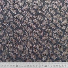 RESTST�CK 60 cm Jerseystoff Punto di Roma Foliendruck Snake Print, gold schwarz