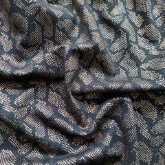 RESTST�CK 60 cm Jerseystoff Punto di Roma Foliendruck Snake Print, gold schwarz