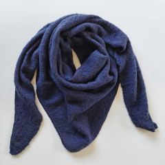 Schal Dreieckstuch flauschig weich uni, dunkelblau (marineblau)
