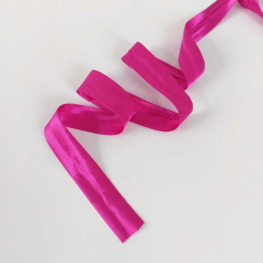 Schrgband Satin glnzend vorgefalzt 20 mm, pink