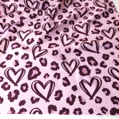 Softshell Stoff Jackenstoff Herzen, braun pink rosa