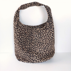 Wildleder Beuteltasche Leomuster, schwarz braun beige - Made in Italy