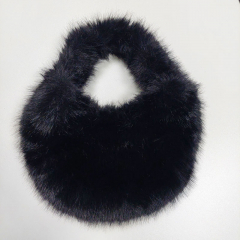 Fake Fur Felltasche flauschig weich uni, schwarz