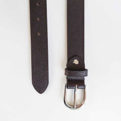 Lederg�rtel Damen - Gr. 85 - silber Schnalle - dunkelbraun