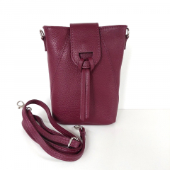 Ledertasche rechteckig hochkant - burgundy - Made in Italy
