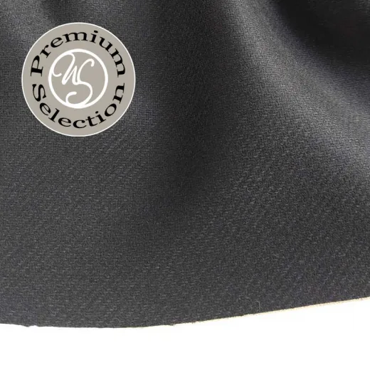 Woll Twill Schurwolle Kaschmir Deadstock uni schwarz - made in Italy