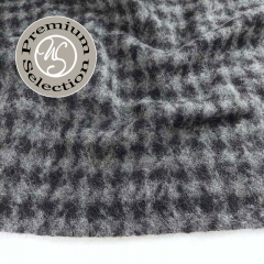 Wollstoff Schurwolle Mohair Hahnentritt Deadstock schwarz cremewei� - Made in Italy