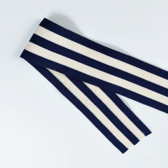 Gummiband Streifen querelastisch 5 cm, dunkelblau cremewei�