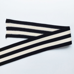 Gummiband Streifen querelastisch 5 cm, schwarz cremewei�