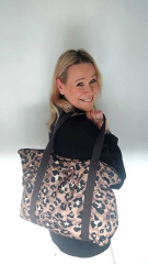 Canvas Stoff Baumwollstoff Leoparden Muster, schwarz braun