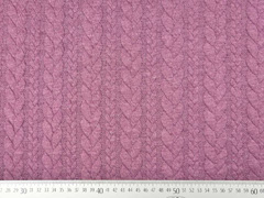 Jacquardjersey Stoff Zopfmuster, beere