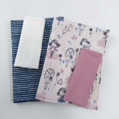 STOFFPAKET Jerseystoff s��e Elfen Streifen, rosa jeansblau